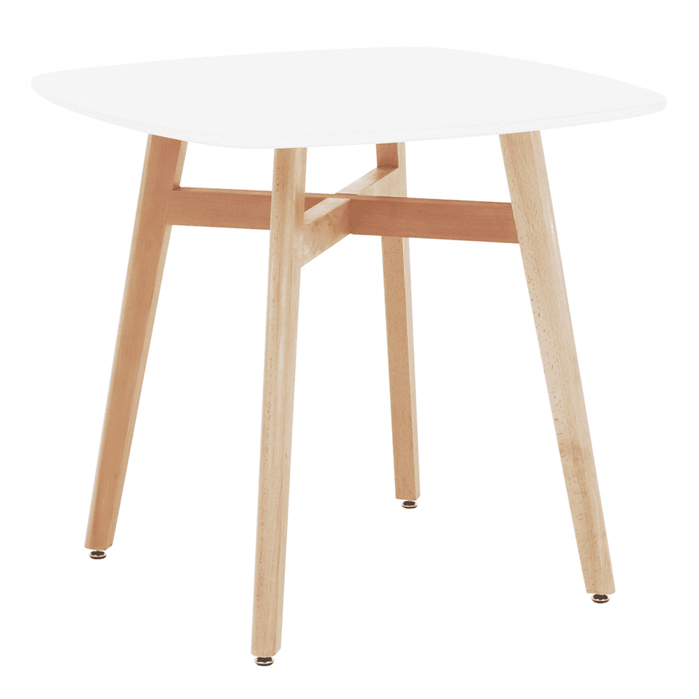 KONDELA Jedálenský stôl, biela/prírodná, 80x80 cm, DEJAN 2 NEW